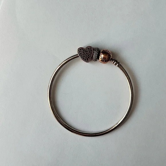 Rose Gold Pandora Bangle Bracelet - Picture 2 of 8